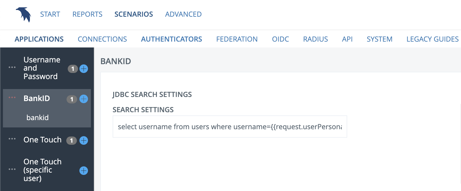 User store: JDBC (SQL)