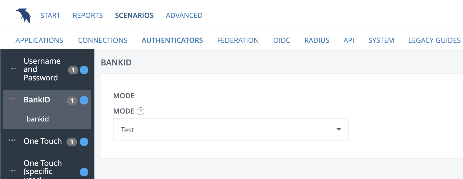 User store: Mode