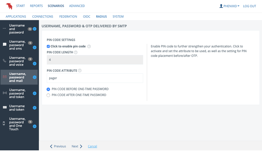 Configure PIN code settings