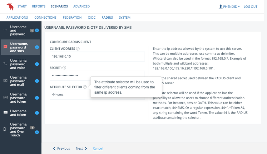 Configure RADIUS client