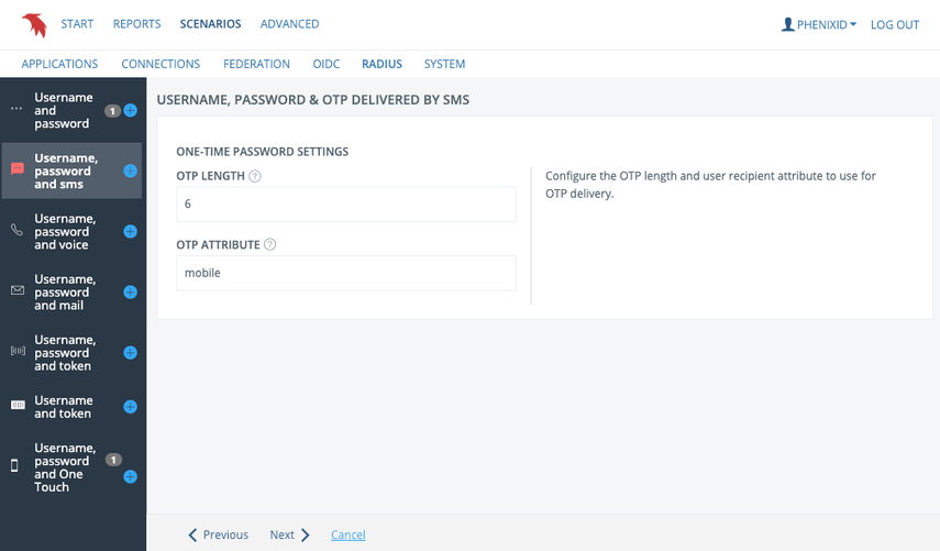 Configure one-time password settings
