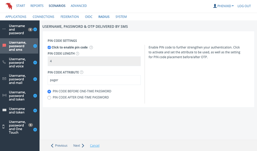 Configure PIN code settings