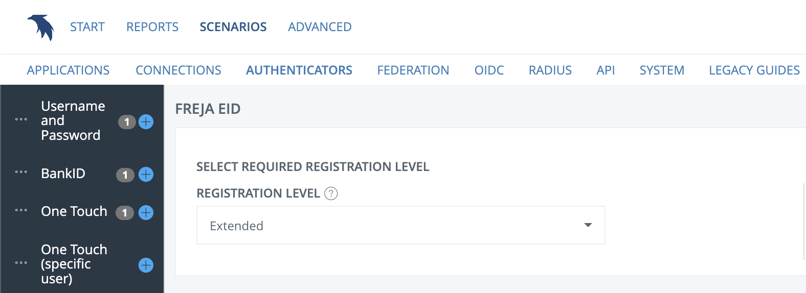 Minimum registration level