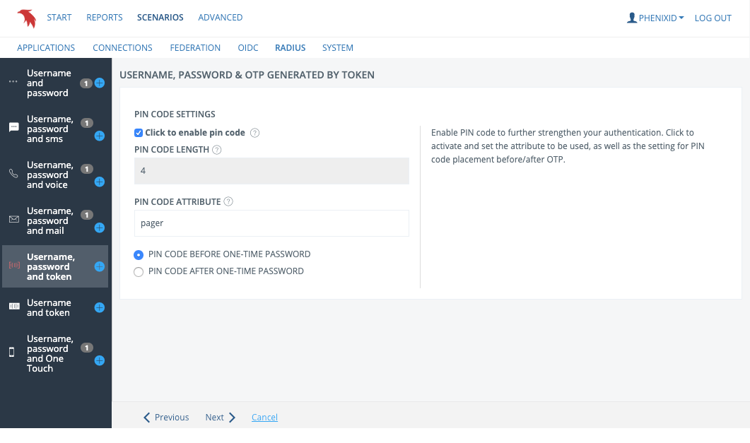 Configure PIN code settings