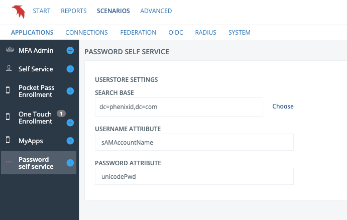 User store settings