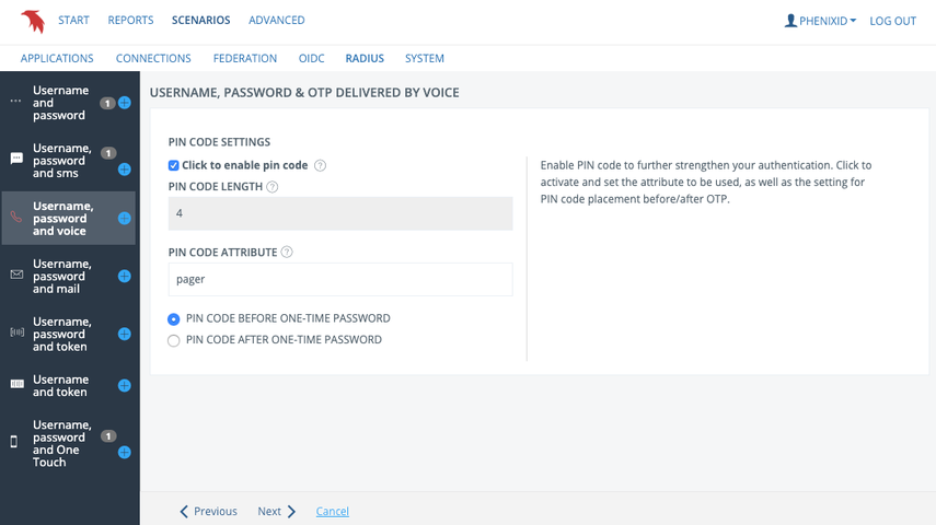 Configure PIN code settings