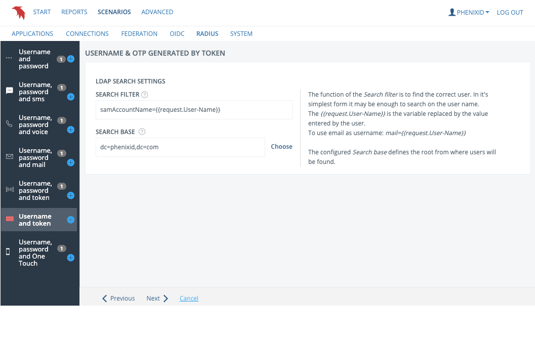 User search settings