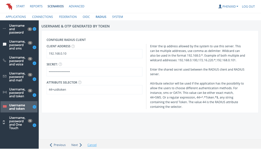 Configure RADIUS client