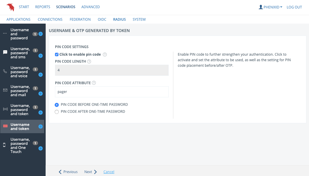 Configure PIN code settings