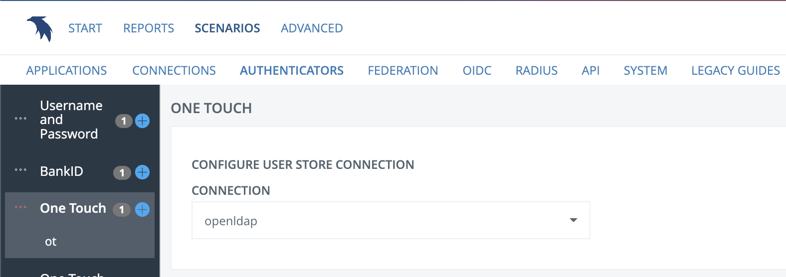 User store: Connection