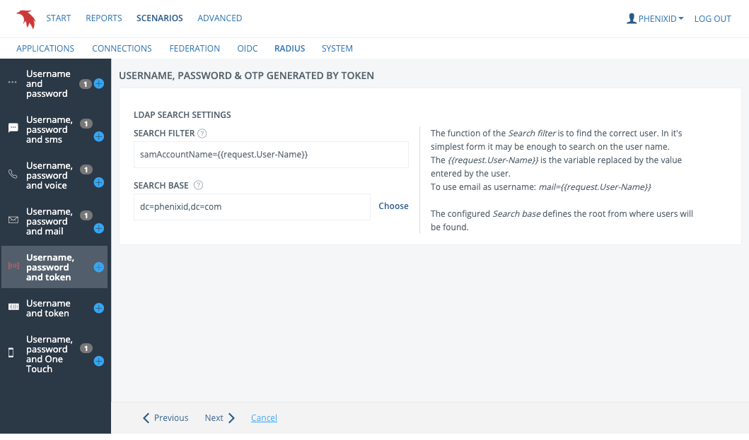 User search settings