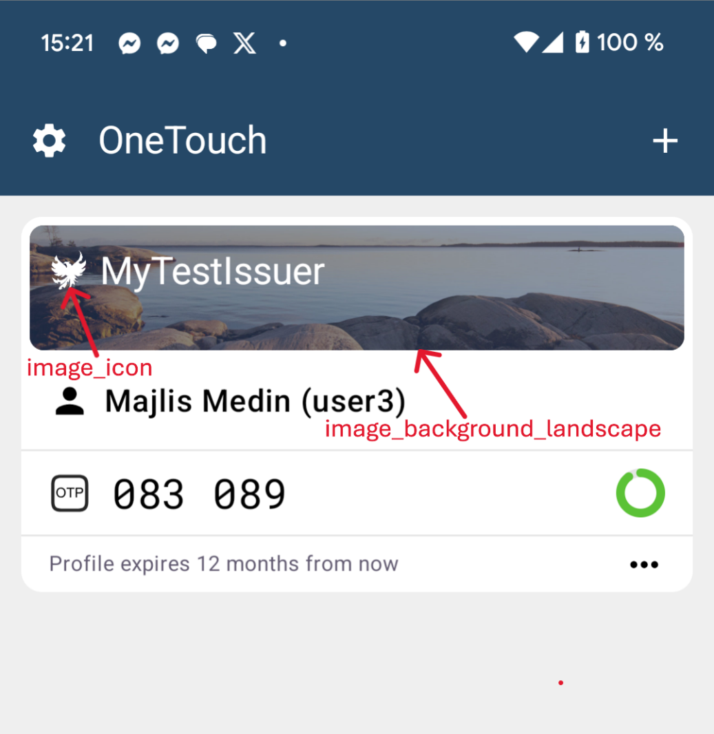 Images that can be branded in the profile header