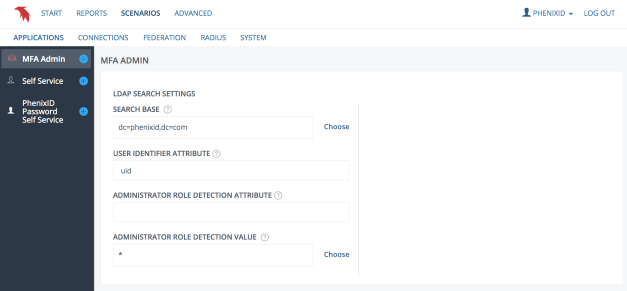 LDAP search settings