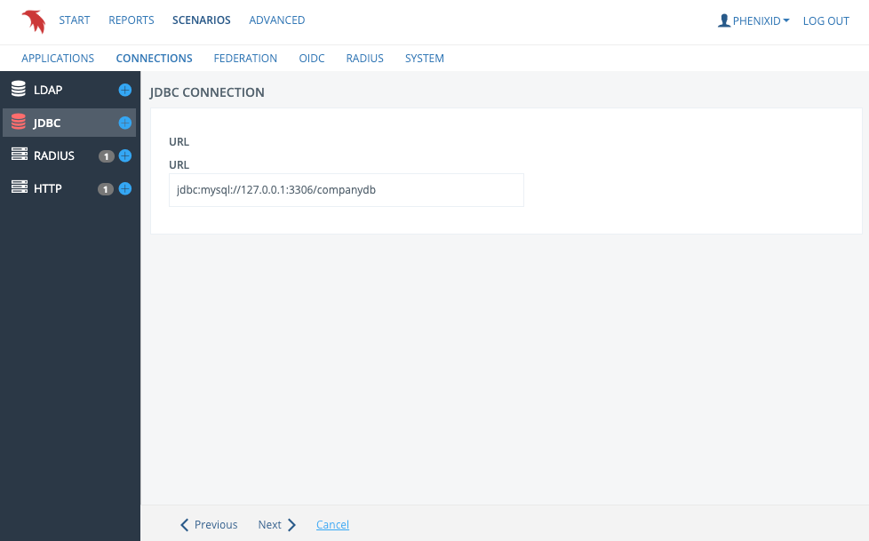 Database name: URL